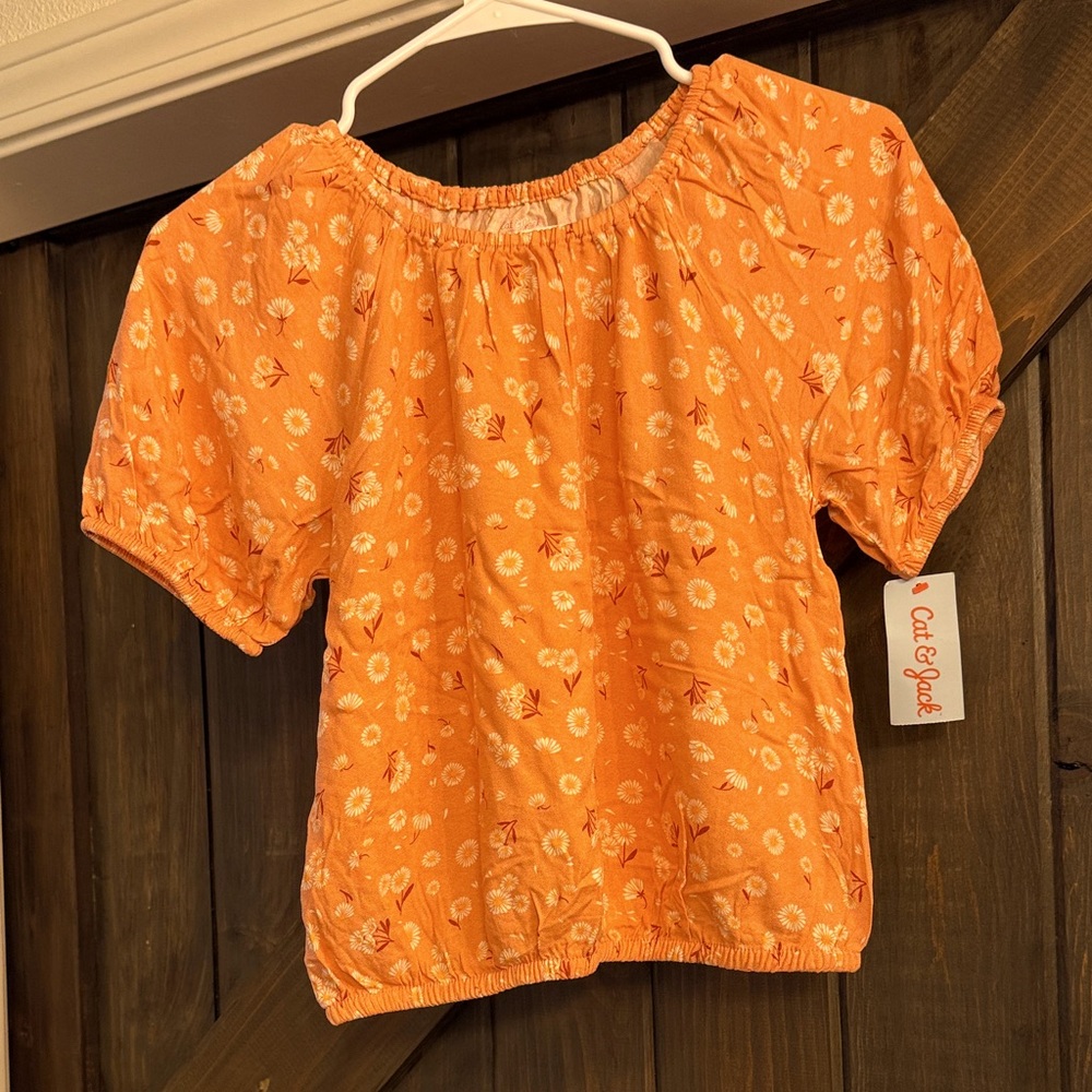 Cat & Jack Orange Floral Blouse for Kids